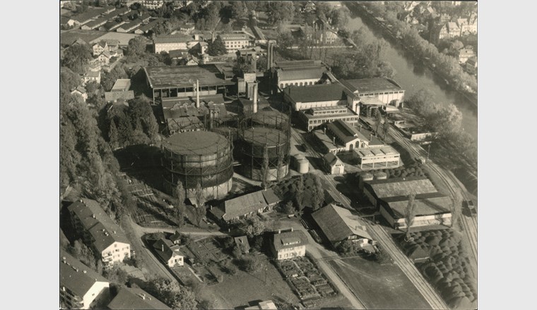 L’usine à gaz de Berne a arrêté de produire du gaz de ville en 1967, mettant ainsi fin à plus d’un siècle de service (source: ewb Berne)