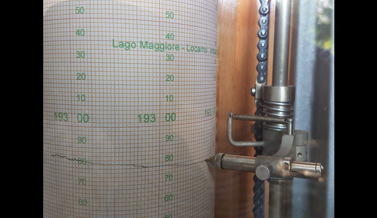 Der Pegelstand des Lago Maggiore bei Locarno ist momentan recht niedrig.