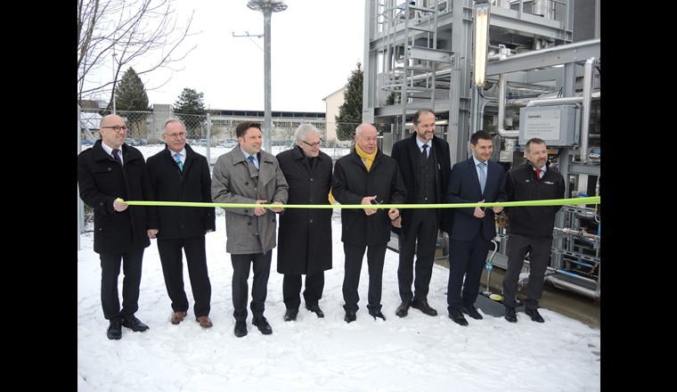 Inauguration solennelle de la nouvelle installation STORE&GO de Regio Energie Soleure à Zuchwil. (Photo : SSIGE)