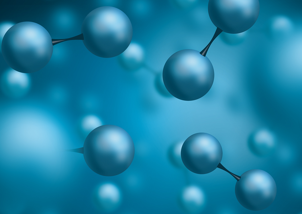 Grafische Darstellung von Wasserstoff-Molekülen (Bild: Bundesanstalt für Materialforschung)