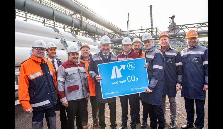 Bis 2050 will der Stahlhersteller thyssenkrupp Steel klimaneutral werden. Das Unternehmen treibt den Wandel zur Wasserstofftechnologie mit aller Kraft voran. (Bild: thyssenkrupp Steel)