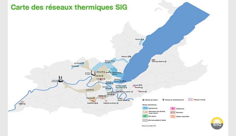 Fig. 2 Les réseaux thermiques de SIG (Source: SIG)