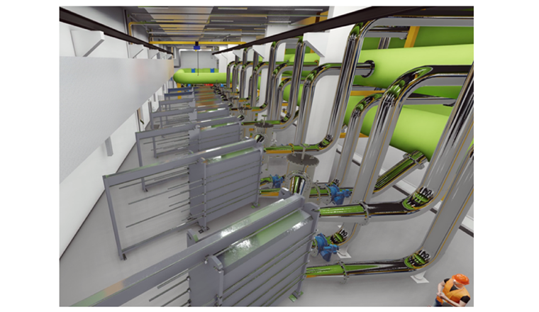 Fig. 3 A l'intérieur de la future station de pompage du Vengeron (Source: SIG)