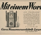 Gasmesser - mit diesem einen Wort fing 1926 die Inserategeschichte des Monats-Bulletins an.