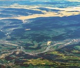 Stausee Klingnau, Aaremündung und Rhein mit Atomkraftwerk Leibstadt und Stau von Albbruck-Dogern. (© L. Andronov/123RF.com)