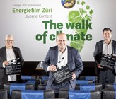 Jugendliche sind aufgerufen, im Rahmen von Energiefilm Züri ihre Ideen zum Klimaschutz in kurzen Filmen vorzustellen. Von links: Daniela Mininni, Energie 360°, Stadtrat Michael Baumer, Jörg Wild, CEO Energie 360° Jugendliche sind aufgerufen, im Rahmen von Energiefilm Züri ihre Ideen zum Klimaschutz in kurzen Filmen vorzustellen. Von links: Daniela Mininni, Energie 360°, Stadtrat Michael Baumer, Jörg Wild, CEO Energie 360°