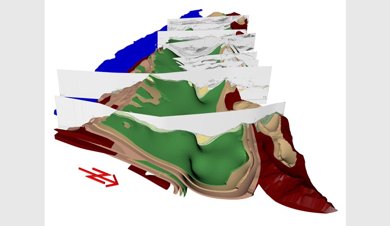 Exemple d'une représentation 3D du sous-sol