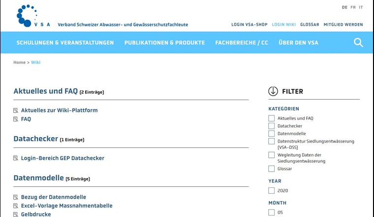 Figure 2 : la nouvelle plateforme wiki du VSA est une ressource importante pour un PGEE 2.0 basé sur des données