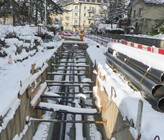 Fernwärmeausbau im urbanen Umfeld. Fernwärmeausbau im urbanen Umfeld.
