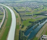 Auch der Rhein bei Diepoldsau ist  von Hochwasser bedroht. (Foto: Rhesi)