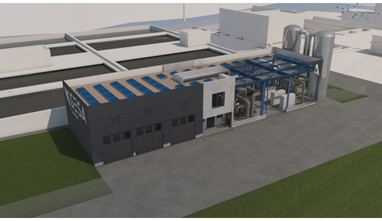Fig. 5 Modélisation 3D de la future centrale de chauffe de Vuippens. (© Ateliers A3)