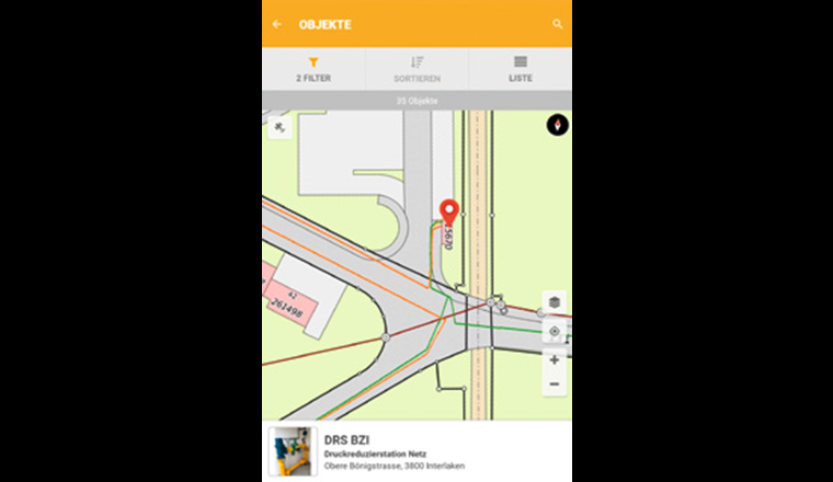 Schnelles finden der Anlagen dank GPS.