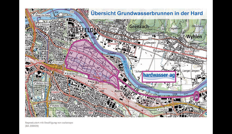 Fig. 1 Geografische Situation der Hardwasser-Anlagen.