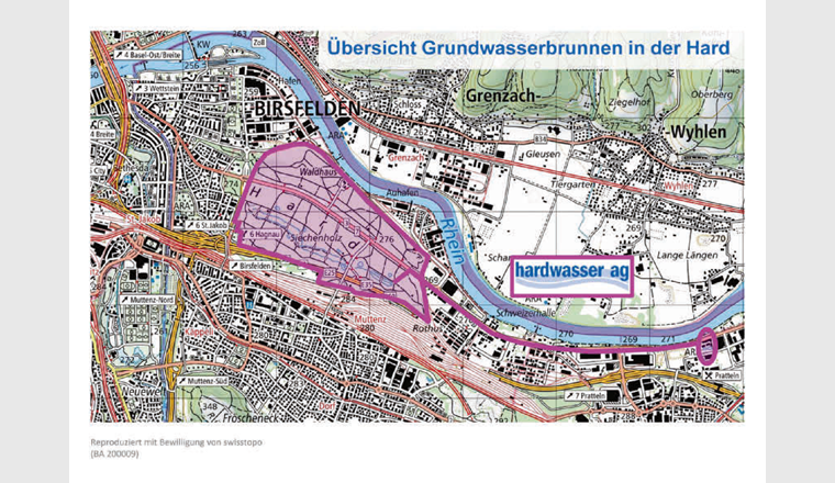 Fig. 1 Geografische Situation der Hardwasser-Anlagen.