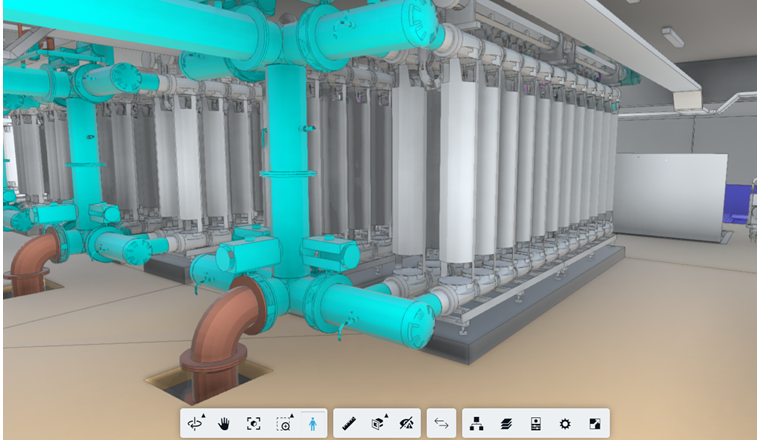 Fig. 6 Extrait du modèle de coordination depuis la plateforme BIM360.